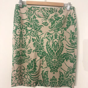 Diane von Furstenberg Harleena Silk Blend Skirt Size 4 Gold & Green